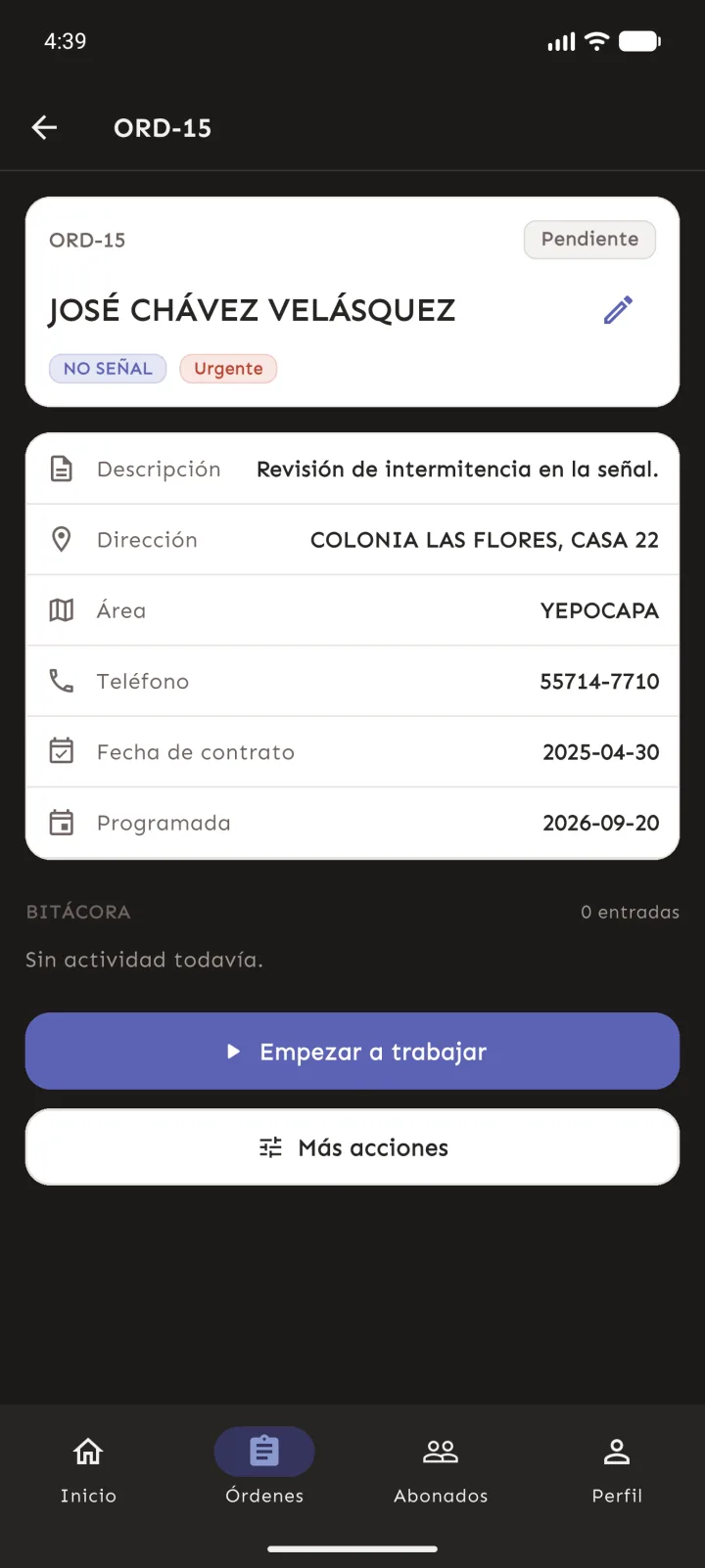 Detalle de orden
