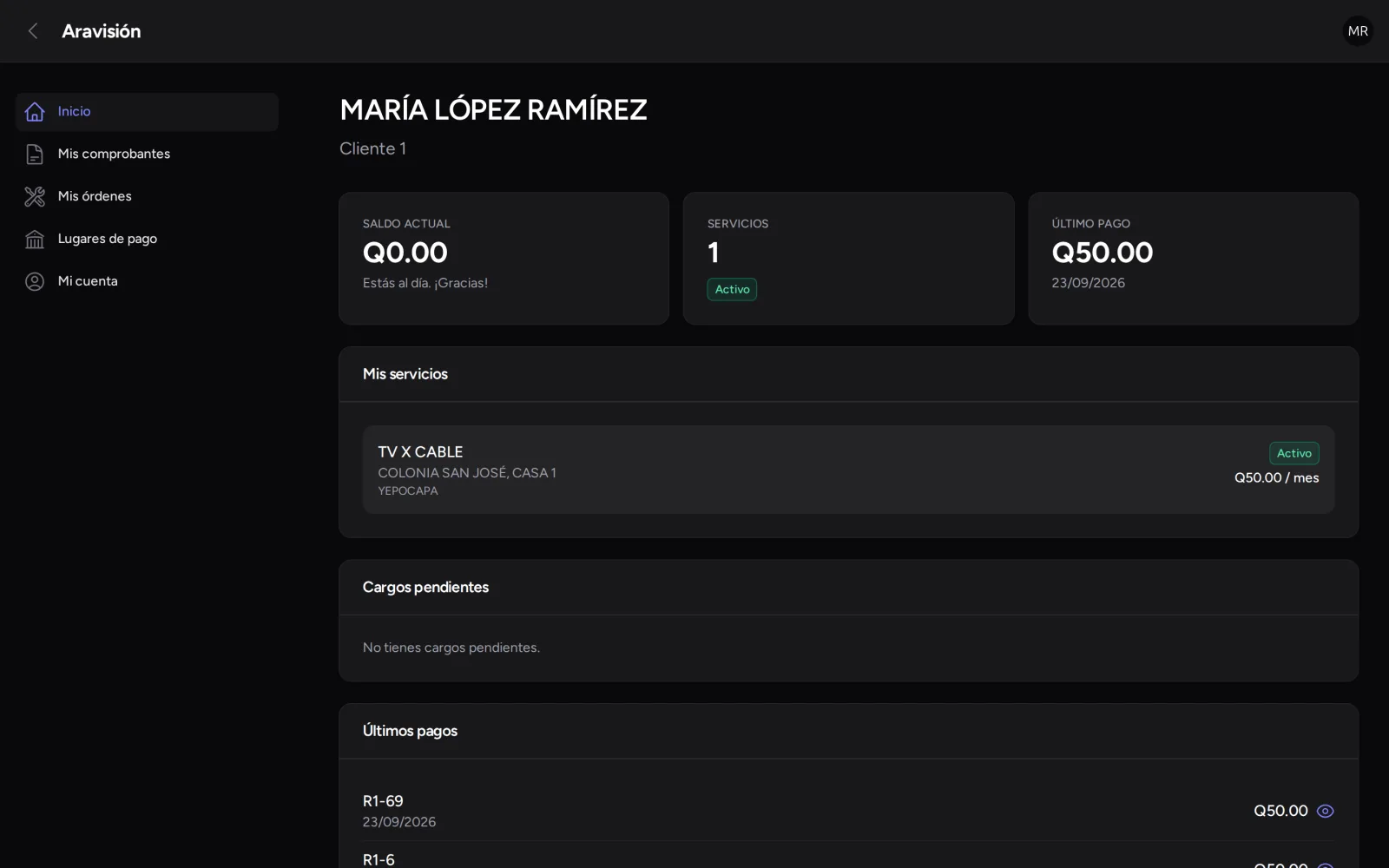 Portal del cliente
