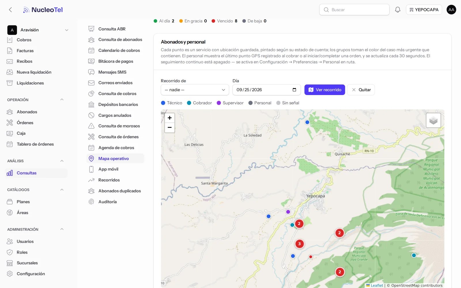 Mapa operativo